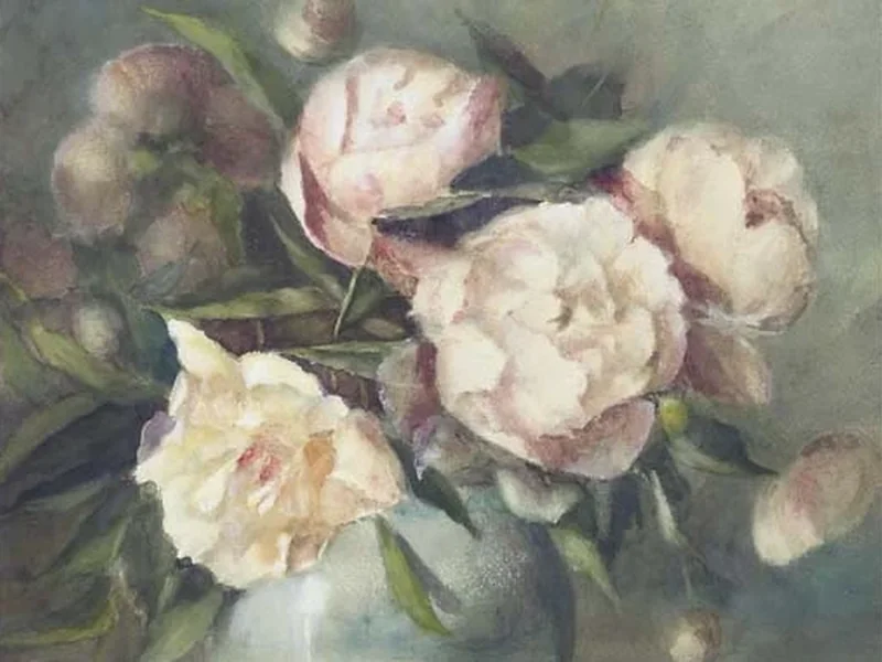 1865-Johanna Bleuland van Oordt - Peonie in un vaso